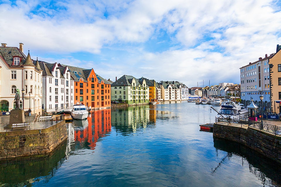 colorful homes on the water
