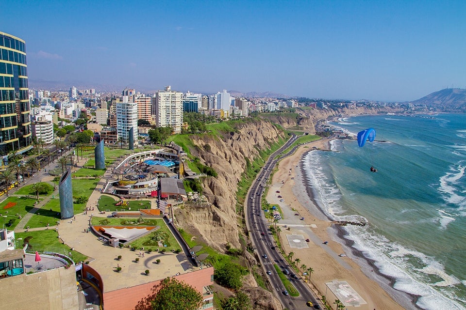 Aerial view of Miraflores Park in Lima
