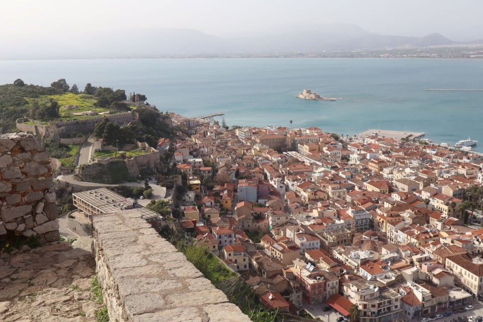 View of Nafplio from the top of Palamidi Fortress