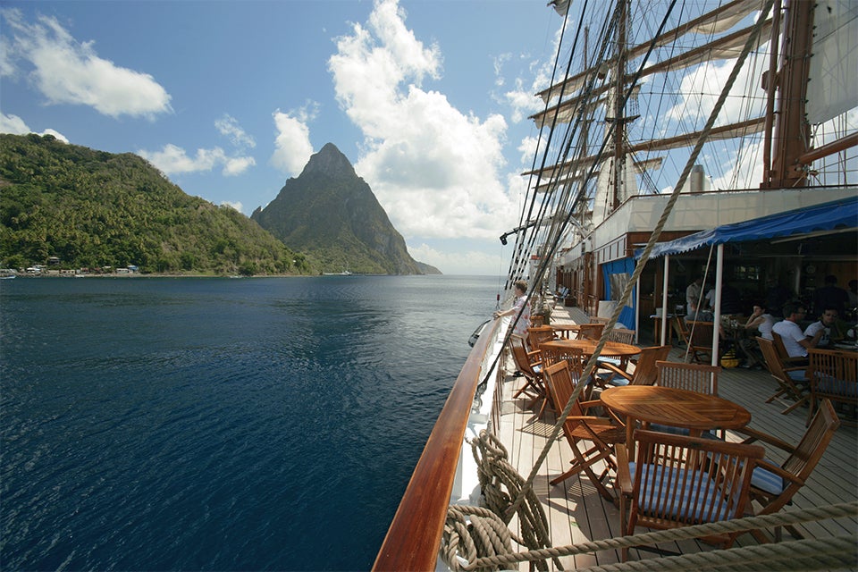 st. lucia view from ship