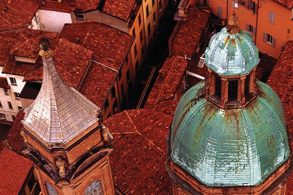 aerial view of roofs in Emilia Romagna