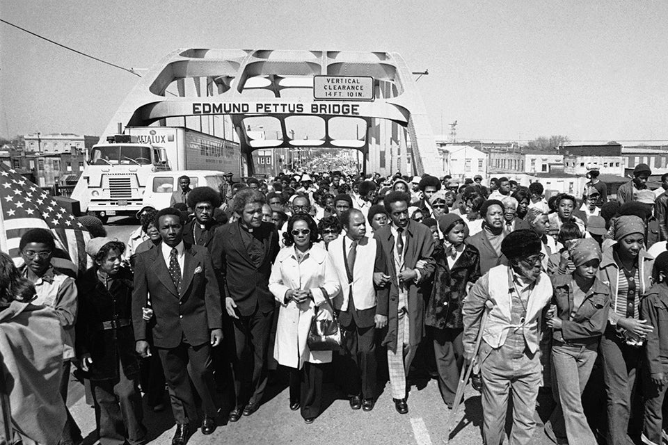 Activists on Edmund Pettus Bridge