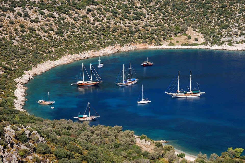 gulets in bay